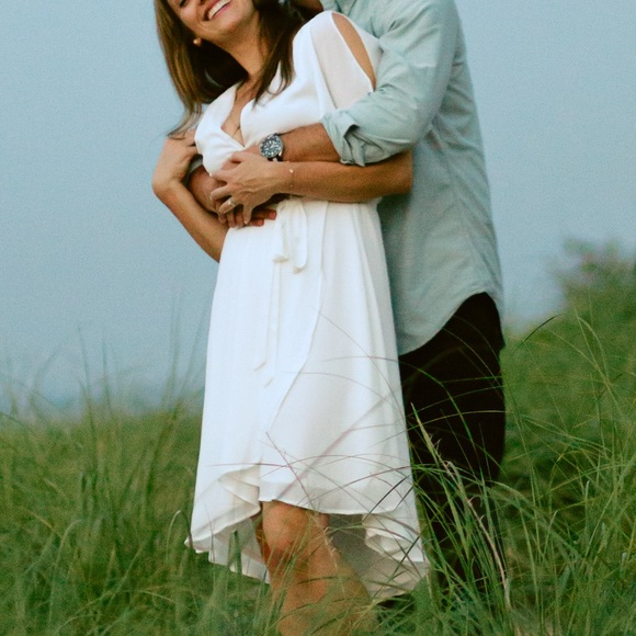 rise to the occasion white midi wrap dress